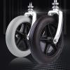 KWIBYBGS Wheelchair Front Small Wheel,Pu Wheel +Front Fork +Screw,Solid Wheel Wear-Resistant and Shock-Absorbing,2 Pieces/Gray/7Inch view 3