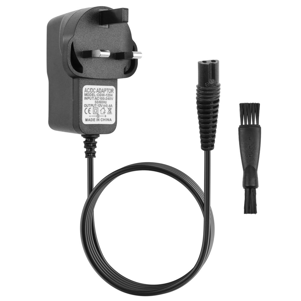 12V Shaver Charger for Braun, for Braun Shaver Charger Cable Series,Beard Trimmer Charger Trimmer Beard 3 Pin Chargers Power Lead with Brush, for Braun Chargers 3000BT 3010bt 9295 380s-4 7893s 3000s