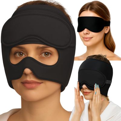 Migraine Relief Cap Headache Cap Migraine,Eye Mask Hat Cold Migraine Cap, Visible Eye Migraine Mask Design Gel Ice Cap 360 Fit