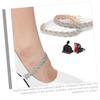 HAPINARY 4 Pairs Adjustable Leather and Woven Heel Straps for High Heels, Detachable Rhinestone Shoe Bands to Protect Shoes from Falling, for Daily Use view 2