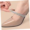 HAPINARY 4 Pairs Adjustable Leather and Woven Heel Straps for High Heels, Detachable Rhinestone Shoe Bands to Protect Shoes from Falling, for Daily Use view 4