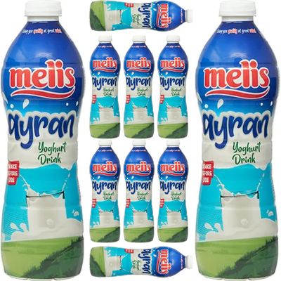 By Pufai Grocery, Melis Ayran Natural Yoghurt Drink Traditional Turkish Drink Ayran 770 millimeter x 10 Bottles