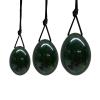 3pcs Egg Set Natural Nephrite Jade Massager for Women Muscle Tightening Drilled Massage Stone Exercise Tools Natural Stone view 1