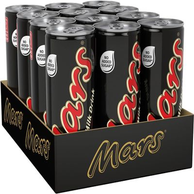 Mars Milk Chocolate Ready To Drink Can, 250ml No Added Sugar Delicious Tasty And Twisty Treat Gift Hamper, For Christmas,Birthday,Easter Gift (12)