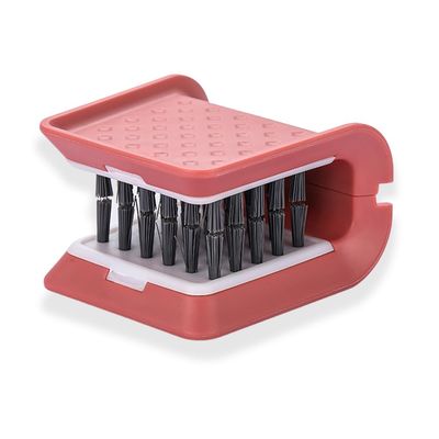 dijiusidy Foldable Sponge Brush Dishwashing Scrubber Plastic U-shaped Plates Washing Stain Removal Dinnerware Remover Household, Pink