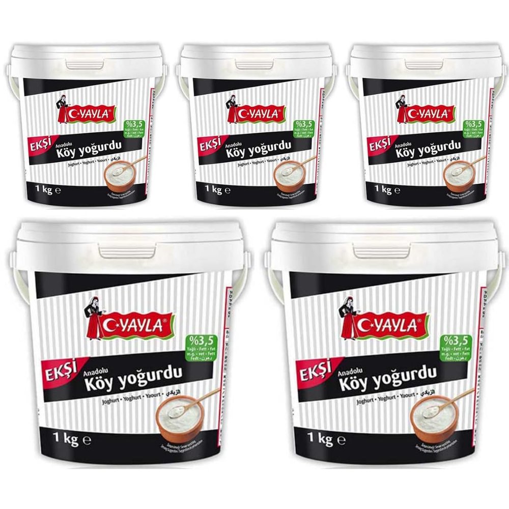 By Pufai Grocery, Yayla Sour Village Yoghurt% 3 Fat 1000 Gramm x 5 yoghurt container