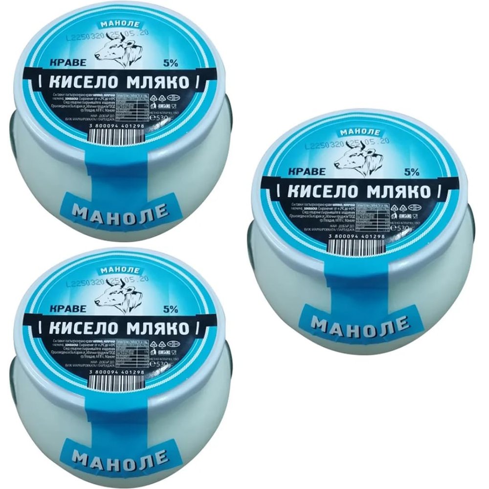 By Pufai Grocery, Manole Greek Yoghurt% 5 Fat Cow Yoghurt 530 Gramm x 3 yoghurt container