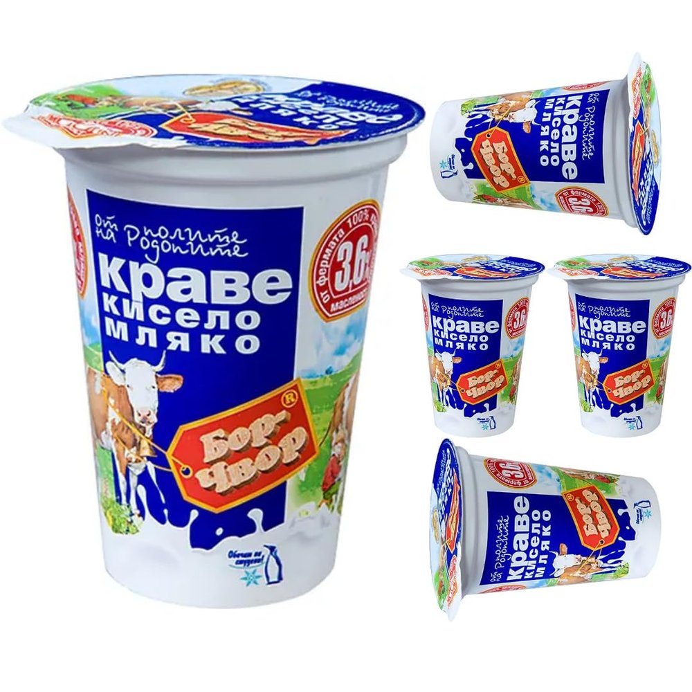 By Pufai Grocery, Borchvor Greek Yoghurt Cow Milk Yoghurt% 3.6 Fat 400 Gramm x 5 yoghurt container