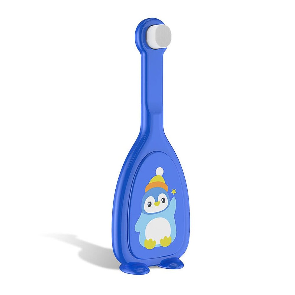 dijiusidy Silicone U-Shaped Toothbrush Kids 360-Degree Double-Sided Toddler Teeth Wide Infant Tooth Cleaning Non-Slip Home Travel, Blue