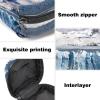 Aerial View of Icebergs Snow Mountain First Period Kit for Girls Tampon Pantyliners Menstrual Purse Nursing Pad Holder with Zipper Sanitary Collect Napkin Bag Organizer view 3
