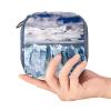 Aerial View of Icebergs Snow Mountain First Period Kit for Girls Tampon Pantyliners Menstrual Purse Nursing Pad Holder with Zipper Sanitary Collect Napkin Bag Organizer view 4