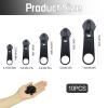 10 Pcs Zipper Pull Replacement, Metal Fix Zip Puller, Universal Durable Zipper Slider for Sewing Coats Jacket/Jeans/Luggage/Backpacks, Detachable Extension & Fixing Pulls Rescue for Repair DIY Crafts view 2