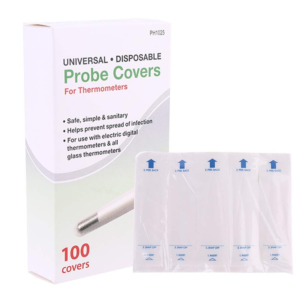 XANHOY 100Pcs/Box Disposable Digital Thermometer Probe Cover Sleeve For Armpit Rectal Electric Glass Thermometer Eye Mask Travel
