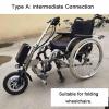 MIRRSSET Electric Handcycle Wheelchair Attachment, Range 55/65 km, Electric Wheelchair Pull Device, with Waterproof Independent Plug,17A A view 3