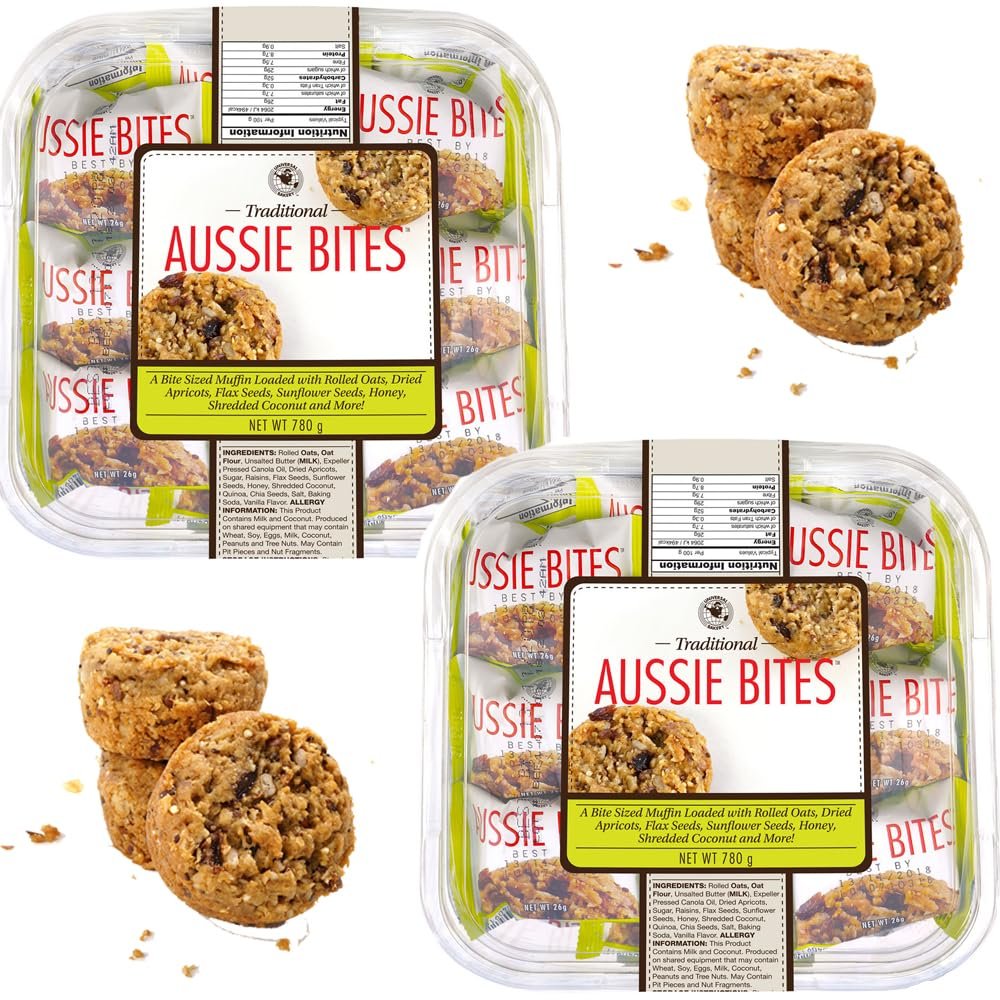 Universal Bakery Traditional Ausie Bites Box 780g - Individually Wrapped Muffin Snacks (02 Boxes)