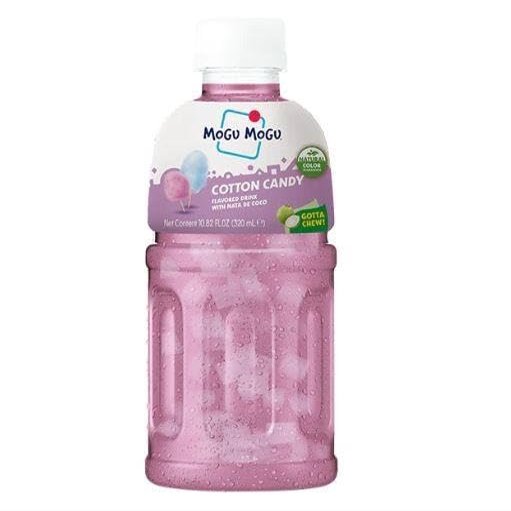 Mogu Mogu Nata De Coco Cotton Candy Flavored Drink | 320ml | Mogu Mogu Flavored Drinks | Nata De Coco | Jelly Texture | Refreshing Taste | Pack of 3 | Cotton Candy | Bottled Drink