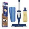Bona Premium Spray Mop Kit for Oiled Wood Floors, Incl. 1x Oiled Wood Floor Cleaner Liquid Cartridge 850ml and 2x Microfibre Pad, Blue view 1