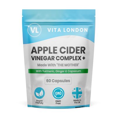 Apple Cider Vinegar Capsules with The Mother | 1500mg + Complex with Turmeric, Ginger & Capsicum | 120 High Strength Capsule (not Tablets, Gummies or Liquid) | Made in UK, Vegan