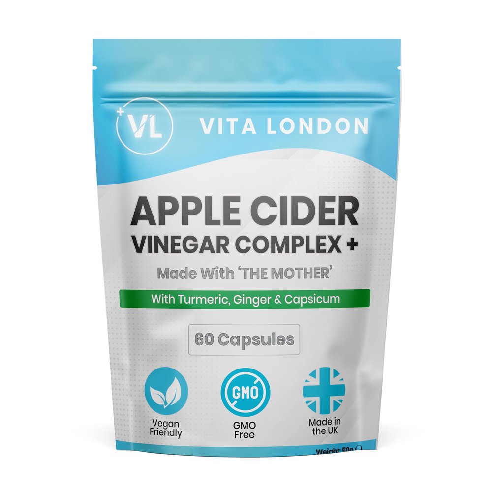 Apple Cider Vinegar Capsules with The Mother | 1500mg + Complex with Turmeric, Ginger & Capsicum | 120 High Strength Capsule (not Tablets, Gummies or Liquid) | Made in UK, Vegan