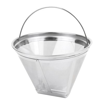 Reusable Permanent Metal Coffee Maker Filter Cone Stainless Steel Strainer Coffee Maker Filter Basket Replacement
