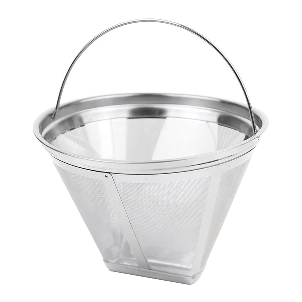 Reusable Permanent Metal Coffee Maker Filter Cone Stainless Steel Strainer Coffee Maker Filter Basket Replacement
