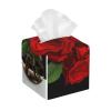 Red Rose Printed Tissue Box Cover | Square Leather Tissue Paper Holder for Home Hotel Car Office Decor view 1