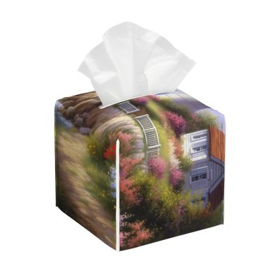 Lighthouse Diamond Painting Printed Tissue Box Cover | Square Leather Tissue Paper Holder for Home Hotel Car Office Decor