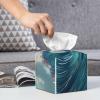 Ocean Wave Printed Tissue Box Cover | Square Leather Tissue Paper Holder for Home Hotel Car Office Decor view 4