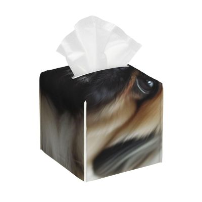 Cute Pekingese Printed Tissue Box Cover | Square Leather Tissue Paper Holder for Home Hotel Car Office Decor