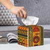 African National Patterns Printed Tissue Box Cover | Square Leather Tissue Paper Holder for Home Hotel Car Office Decor view 4