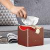 Cute Santa Claus Printed Tissue Box Cover | Square Leather Tissue Paper Holder for Home Hotel Car Office Decor view 4