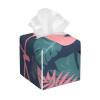 Flamingo and Leaves Printed Tissue Box Cover | Square Leather Tissue Paper Holder for Home Hotel Car Office Decor view 1