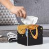 Cute Planet Printed Tissue Box Cover | Square Leather Tissue Paper Holder for Home Hotel Car Office Decor view 4