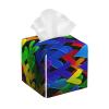 Rainbow Heart Printed Tissue Box Cover | Square Leather Tissue Paper Holder for Home Hotel Car Office Decor view 1