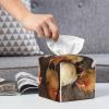A Brood of Chickens Printed Tissue Box Cover | Square Leather Tissue Paper Holder for Home Hotel Car Office Decor view 4