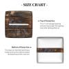 Brown Wood Printed Tissue Box Cover | Square Leather Tissue Paper Holder for Home Hotel Car Office Decor view 3