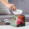 Two Flamingos Printed Tissue Box Cover | Square Leather Tissue Paper Holder for Home Hotel Car Office Decor view 4