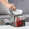 Red London Street Printed Tissue Box Cover | Square Leather Tissue Paper Holder for Home Hotel Car Office Decor view 4