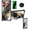 Aroepurt Case Compatible for Zuum Desbloqueado Stellar M5 Phone Case Cover [with Tempered Glass Screen Protector][Hard PC + Soft Silicone][Ring Support] [Gold Glitter+Luminous] JSH-HDL view 1