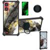 Aroepurt Case Compatible for Zuum Desbloqueado Magno Pro Phone Case Cover [with Tempered Glass Screen Protector][Hard PC + Soft Silicone][Ring Support] [Gold Glitter+Luminous] JSH-HDL view 1