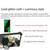Aroepurt Case Compatible for Zuum Desbloqueado Magno Pro Phone Case Cover [with Tempered Glass Screen Protector][Hard PC + Soft Silicone][Ring Support] [Gold Glitter+Luminous] JSH-HDL view 3