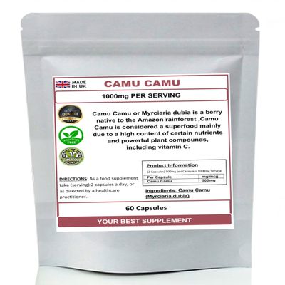 Camu Camu Capsules 1000mg Per Serving- Pure Superfood Rich in Vitamin C (Pure no additives) (60)