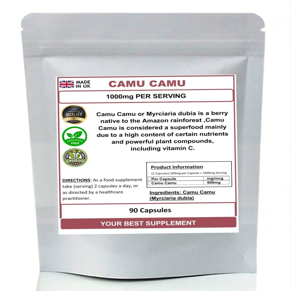 Camu Camu Capsules 1000mg Per Serving- Pure Superfood Rich in Vitamin C (Pure no additives) (90)