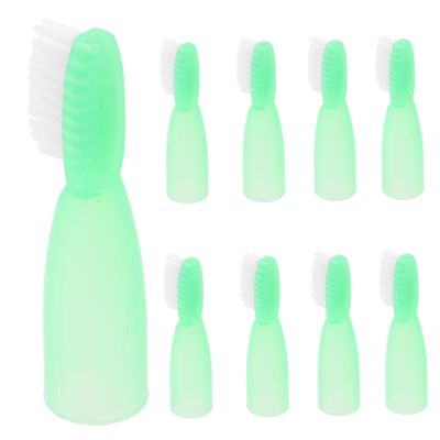 COLLBATH Mini Soft Bristle Toothbrushes 10pcs Small Handle Wear-Resistant Prison Toothbrushes with Finger Guard for Self- Prevention Suitable for Mental Health and Detention Use