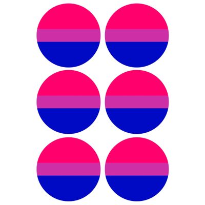 6 x Bisexual Pride Flag Edible Wafer or Icing Cupcake Topper Fun Pride Party Cake Decorations Perfect For Brownies Cookies Muffins & More! (Edible Wafer Card)