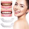 Wttfc False Teeth 2 Pairs,False Teeth Veneers Top And Bottom,Dentures Fake,Snap on Veneers Teeth,Teeth Braces,Fake Teeth for Men Women with Bad Teeth view 2