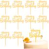 10 Pcs Cake Decorations, Happy Birthday Cake Topper Gold Cake Decorations Happy Birthday Decorations DIY Cake Supplies for Birthday Party view 1