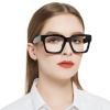 OCCI CHIARI Womens Thick Frame Reading Glasses 4.0 Wide Legs Glasses for Women Stylish Square Readers Glasses(Black 400) view 1
