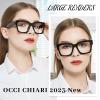 OCCI CHIARI Womens Thick Frame Reading Glasses 4.0 Wide Legs Glasses for Women Stylish Square Readers Glasses(Black 400) view 2