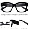 OCCI CHIARI Womens Thick Frame Reading Glasses 4.0 Wide Legs Glasses for Women Stylish Square Readers Glasses(Black 400) view 3